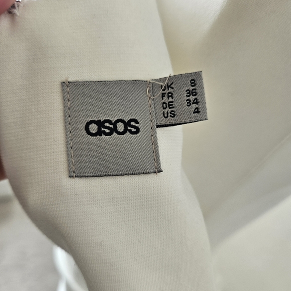 ASOS White Midi Sheath Dress with Side Drape - Picture 7 of 8